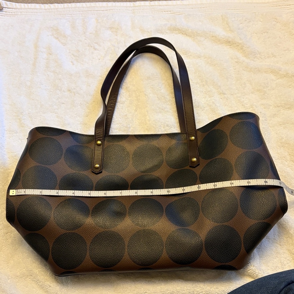 Brahmin Black and Brown Circle Pattern Tote